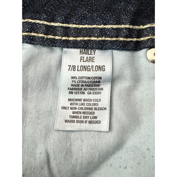 Womens Aeropostale Hailey Flare Leg Jeans Style Dark Denim Rince Jeans 7 Long - Picture 3 of 4